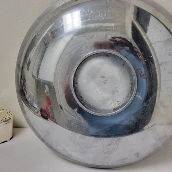 Vintage VERA WANG WEDGEOOD Metal SERVING BOWL Platter Large SILVER PLATED - Picture 6 of 7